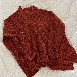 LOFT Women's Brick Red Turtleneck Sweater